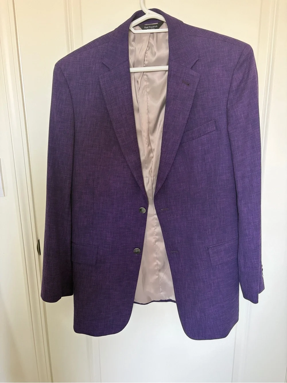 Paul Fredrick Men's Purple Blazer - Classic Two-Button Sport Coat